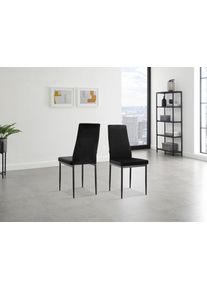 Esszimmerstuhl OTTO HOME "Remus", schwarz (schwarz, schwarz), B:53cm H:97cm T:42cm, Kunstleder;Samtvelours (100% Polyester), St&uuml;hle, Esszimmerstuhl, im 1er,2er und 4er Set erh&auml;ltlich, unterschiedliche Bezugsqualit&auml;ten