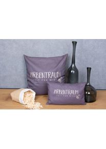 Zirbenkissen Herbalind "Zirbentraum in Violett/Ros&eacute;gold 40x40 mit Rei&szlig;verschluss - Gef&uuml;llt", grau (goldfarben, anthrazit), B:40cm H:12cm L:40cm, Bezug: 100% Baumwolle, Funktionskissen, Zirbenkissen, mit hochwertigen Zirbenholzflocken 100% Baumwolle - Made in Germany
