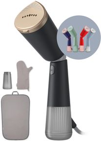Philips Dampfb&uuml;rste "STH5030 "Styler", 120 ml und 200 ml Wassertank, Metallplatte", grau (dunkelgrau, gold), B:9,7cm H:8,6cm T:31,7cm, B&uuml;geleisen, Steamer im schlanken Design; 2-in-1 Handschuh, Tasche, Stylemat inkl., Dampfb&uuml;rste