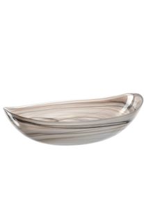 Schale Leonardo "ALABASTRO", beige, B:32cm H:9cm T:22cm, Glas, Sch&uuml;sseln, Schale, oval, 32 cm