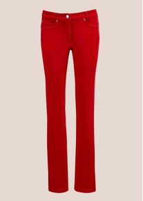 Madeleine Mode Regular-fit-Jeans MADELEINE "Denimhose Schmale Jeans im Five-Pocket-Style", Damen, Gr. 38, N + K Gr, rot, Obermaterial: 95% Baumwolle CO. 5% Elasthan EL., Modern, Jeans Regular-fit-Jeans, Mit "M"-Stickerei auf der Ges&auml;&szlig;tasche