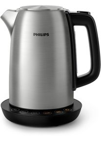 Philips Wasserkocher "HD9359/90 Avance Collection", silber (metall), B:18,8cm H:25,7cm T:23cm, Wasserkocher, Trockengehschutz, mit 4 Temperatureinstellungen, Wasserkocher