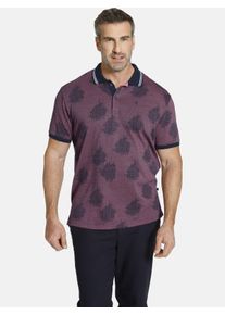 Poloshirt CHARLES COLBY "Poloshirt EARL NEELS", Herren, Gr. XL, pink (rosa gemustert), Obermaterial: 100% Baumwolle CO., comfort fit normal, ohne Ausschnitt, Shirts Poloshirt, Kragen mit sportiven Streifen