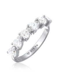 Silberring Elli "Ring Herz Zirkonia Wei&szlig; 925 Sterling Silber" Gr. 56, silber, Fingerringe, Damen, 56, Silber 925 (Sterlingsilber), Silberring