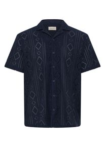 Kurzarmhemd Blend "Kurzarmhemd BHAkon", Damen, Gr. XXL, N-Gr, blau (salute), Obermaterial: 89% Baumwolle CO. 11% Polyester PES., Hemden Kurzarmhemd