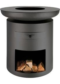 Holzkohlegrill Buschbeck "Sioux", schwarz, H:88cm &Oslash;:80cm, Grills, Holzkohlegrill, &Oslash;xH: 80x88cm, eine wandelbare Feuerstelle, aus robustem Material
