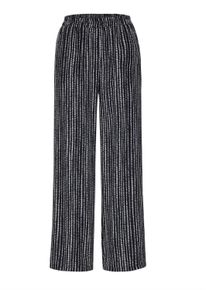 Schlupfhose GOLDNER "Kurzgr&ouml;&szlig;e Elegante VERA mit Schlupfbund", Damen, Gr. 21, K-Gr, schwarz (schwarz, wei&szlig;, gemustert), Obermaterial: 100% Viskose CV., weit, Hosen Schlupfhose, Eingriffstaschen an der Seite