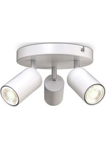 B.K.LICHT Deckenspots, wei&szlig;, 3, H: 9cm, 1 Stk., Leuchten, 3-flammige Spotlampe, rund, schwenkbar, drehbar, GU10, schwarz, Deckenspots