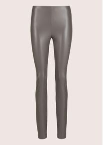 Madeleine Mode Leggings MADELEINE "Leggings Glanzvolle Stretch-Leggings in Leder-Optik", Damen, Gr. 20, N + K Gr, grau (graphit), Obermaterial: 95% Polyester PES. 5% Elasthan EL., Modern, normal, Hosen Leggings