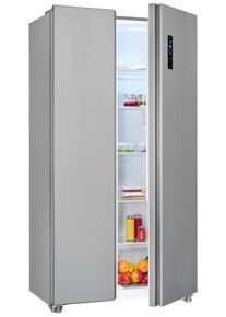 Exquisit Side-by-Side "SBS46-040E", Energieeffizienz: E, silber (edelstahloptik), B:90cm H:177cm T:59cm, K&uuml;hlschr&auml;nke, Side-by-Side