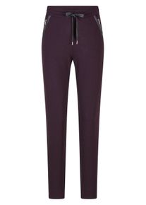 2-in-1-Hose GOLDNER "Kurzgr&ouml;&szlig;e Elegante Joggpants SARA, hoher Bund", Damen, Gr. 26, K-Gr, lila (aubergine), Obermaterial: 67% Viskose CV. 27% Polyamid PA. 6% Elasthan EL., normal, Hosen 2-in-1-Hose, Ohne