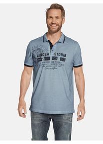 Poloshirt Jan Vanderstorm "Poloshirt ANTHONIS", Herren, Gr. L, blau (hellblau), Obermaterial: 100% Baumwolle CO., comfort fit normal, ohne Ausschnitt, Shirts Poloshirt