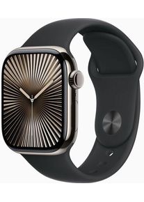 Apple Watch Series 10 Titanio 42 mm (2024) | GPS + Cellular | Naturale | Cinturino Sport S/M | nero