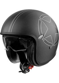 Premier Vintage Star Carbon, kask z otwartą twarzą , kolor: Matowy Czarny/Biały , rozmiar: L