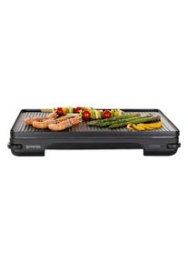Gorenje , Schwarz , Metall, Kunststoff , 49x9x32.5 cm , Kontrollleuchte, antihaftbeschichtet, abnehmbarer Grillrost, Wendegrillplatte, einfache Reinigung, rutschfest, Temperatur einstellbar, Fettauffangschale, gleichm&auml;&szlig;iges Grillen , K&uuml;che, K&uuml;chenelektroger&auml;te, Tischgrills & Fondue, Tischgrills
