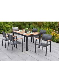 Gardenson , Graphitfarben, Naturfarben , Metall, Kunststoff , rechteckig , Gartenm&ouml;bel, Gartenm&ouml;bel-Sets, Gartengarnituren