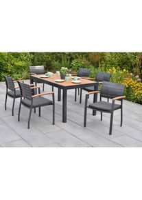 Gardenson , Graphitfarben, Naturfarben , Metall, Kunststoff , F&uuml;llung: Polyurethan (Pur) , rechteckig , Gartenm&ouml;bel, Gartenm&ouml;bel-Sets, Gartengarnituren