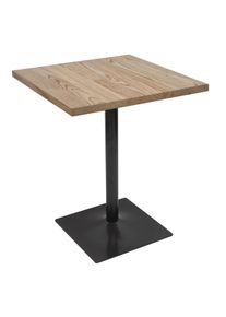 Bistrotisch HWC-H10, Bartisch Thekentisch, Industrial Gastro Metall Ulme Massivholz MVG 70x70cm ~ hellbraun