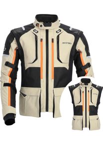 Acerbis Rally Pro, textile jacket , color: Beige/Black/Orange , size: S