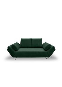 Mid.you , Dunkelgr&uuml;n , Textil , Uni , 210x95x97 cm , Made in EU, FSC MIX , Liegefunktion, Schlafen auf Sitzh&ouml;he, R&uuml;cken echt, Armteil links, Armteil rechts , Wohnzimmer, Sofas & Couches, Sofas, 2er Sofas