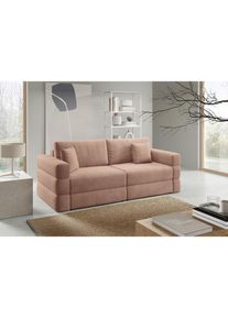 Livetastic , Rosa , Textil , F&uuml;llung: Polyurethan (Pur), Silikon,Polyurethan (Pur), Silikon , 254x93x167 cm , Made in EU , Wohnzimmer, Sofas & Couches, Schlafsofas, Schlafsofas