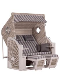 Strandkorb XXL Sun Holz/Grauwei&szlig;