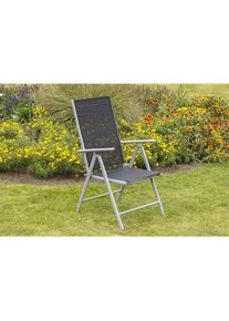 Gardenson , Schwarz , Metall, Textil , 57x108x65 cm , klappbar, inklusive Armlehnen , Gartenm&ouml;bel, Gartensessel, Klappsessel