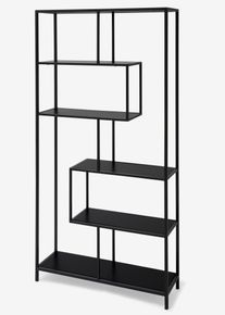 bonprix Offenes Regal, schwarz, Gr.150,5x76 cm, Breites Metall Regal mit offenen F&auml;chern