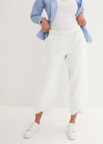 bonprix 3/4-Hose aus leichtem Leinen-Mix, wei&szlig;, Gr.56, Weit geschnittene Hose mit Leinen und Seitenschlitze die f&uuml;r mehr Weite sorgen, aus Leinen