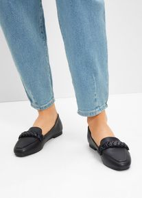 bonprix P&oacute;łbuty wsuwane loafer, czarny, 40