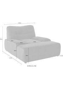 Loveseat DOMO collection "Cesena Designsessel zum Kuscheln, komfortabel Relaxen, Breite 122cm", blau (dunkelblau), B:122cm H:81cm T:151cm, Sessel, Loveseat, bequem und stylish, frei im Raum stellbar