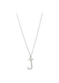 Kette mit Anh&auml;nger Smart Jewel "Kette Buchstabe J mit Zirkonia Steine, Silber 925", silber, Halsketten, Herren, Silber 925 (Sterlingsilber), Kette mit Anh&auml;nger