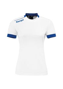 T-Shirt Kempa "Shirt PLAYER TRIKOT WOMEN", Damen, Gr. S, wei&szlig; (wei&szlig;, royal), Obermaterial: 100% Polyester PES., Shirts T-Shirt