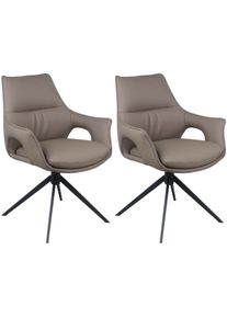 Drehstuhl Home Affaire "Sienna", grau, schwarz, grau, B:63cm H:91cm T:66,5cm, Leder, St&uuml;hle, Drehstuhl, 2er Set