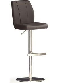 Bistrostuhl MCA furniture "BARBECOOL Barhocker Bistrostuhl Tresenhocker", braun (braun, edelstahl geb&uuml;rstet, braun), B:41cm H:89cm T:52cm, Leder, St&uuml;hle, Bistrostuhl, mit R&uuml;ckenlehne,Bodenplatte rund, 360 drehbar, Sitzh&ouml;he von 56-81 cm
