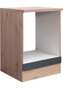 Herdumbauschrank Flex-Well "Morena", grau (basaltgrau, san remo eiche), B:60cm H:85cm T:60cm, Holzwerkstoff, Schr&auml;nke, Herdumbauschrank, (B x H x T) 60 x 85 x 60 cm