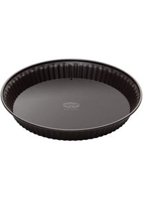 Tarteform "Back-Edition, Quicheform mit Emaille-Hebeboden &Oslash; 28 cm", braun, B:28cm L:4,5cm T:28cm &Oslash;:28cm, Stahlblech, DR. OETKER K&Uuml;CHENHELFER, K&uuml;chenformen, Tarteform, Antihaft-Beschichtung, schnitt-& kratzfest, hitzebest&auml;ndig bis 230C