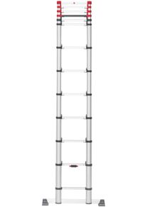 Teleskopleiter Hailo "FlexLine", grau (aluminiumfarben), B:48cm H:108cm L:10cm, Aluminium, Leitern, Teleskopleiter, Alu-Sicherheits-Teleskopleiter 13 Sprossen