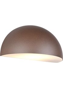Trio LEUCHTEN Au&szlig;en-Wandleuchte "MAAS, Hauswand Leuchte Downlight kugelf&ouml;rmig Metall Aluminium IP44", rostbraun, 1, H: 14cm, 1 Stk., Leuchten, exkl 1x E27 max 10W, Breite 27cm H&ouml;he 14cm, Leuchtmittel wechselbar, Au&szlig;en-Wandleuchte