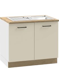 Sp&uuml;lenschrank KOCHSTATION "KS-Kolari", kaschmirfarben, wei&szlig;, B:100,1cm H:88cm T:60cm, FSC-zertifizierter Holzwerkstoff, Schr&auml;nke, Sp&uuml;lenschrank, Ma&szlig;e (B/T/H): 100,1 x 60 x 88 cm