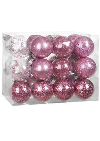 Casaria Kerstballen Roze 24-delig 8cm