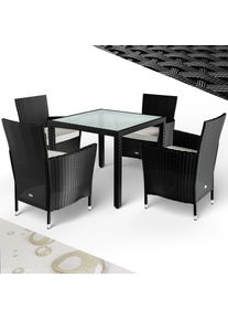 Casaria Polyrattan Garten-Sitzgruppe Bali 5-tlg Schwarz