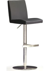 Bistrostuhl MCA furniture "BARBECOOL Barhocker Bistrostuhl Tresenhocker", schwarz (schwarz, edelstahl geb&uuml;rstet, schwarz), B:42cm H:85cm T:52cm, Kunstleder, St&uuml;hle, Bistrostuhl, mit R&uuml;ckenlehne,Bodenplatte rund, 360 drehbar, Sitzh&ouml;he von 56-81 cm