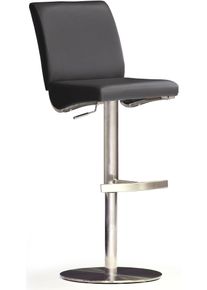 Bistrostuhl MCA furniture "BARBECOOL Barhocker Bistrostuhl Tresenhocker", schwarz (schwarz, edelstahl geb&uuml;rstet, schwarz), B:42cm H:87cm T:50cm, Kunstleder, St&uuml;hle, Bistrostuhl, mit R&uuml;ckenlehne, Bodenplatte rund, 360 drehbar, Sitzh&ouml;he von 55-80cm