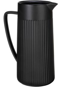 Sch&ouml;ner Wohnen Kollektion Karaffe "REFIA", schwarz, B:16,5cm H:22cm T:10,5cm &Oslash;:10,5cm, Steinzeug, SCH&Ouml;NER WOHNEN-KOLLEKTION, Karaffen, Karaffe, Keramik Krug, 1,25l mit eleganter Rifferlung