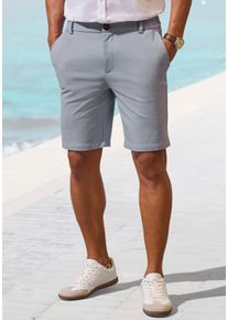 H.I.S. Shorts H.I.S "Dehnbund-Hose mit seitlichem Gummizug, auch in gro&szlig;en Gr&ouml;&szlig;en", Herren, Gr. 42, N-Gr, blaugrau, Jersey, Obermaterial: 73% Baumwolle, 17% Polyamid, 10% Elasthan, comfort fit kurz, Hosen Shorts, Komfortbund - besonders bequem
