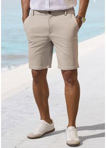 H.I.S. Shorts H.I.S "Dehnbund-Hose mit seitlichem Gummizug, auch in gro&szlig;en Gr&ouml;&szlig;en", Herren, Gr. 42, N-Gr, beige, Jersey, Obermaterial: 73% Baumwolle, 17% Polyamid, 10% Elasthan, comfort fit kurz, Hosen Shorts, Komfortbund - besonders bequem