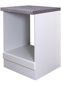 Herdumbauschrank Flex-Well "Kopenhagen", wei&szlig; (wei&szlig; matt, beton grau), B:60cm H:86cm T:57cm, Holzwerkstoff, Schr&auml;nke, Herdumbauschrank, (B x H x T) 60 x 85 x 60 cm