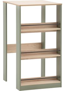 K&uuml;chentisch KOCHSTATION "KS-Kolari", salbeigr&uuml;n, eichefarben hell, pistazie, eiche hell, B:58cm H:110,6cm T:70cm, Tische, K&uuml;chentisch, Breite 58 cm, mit 3 offenen F&auml;chern