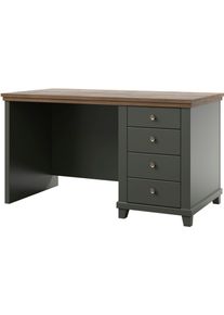 Schreibtisch Helvetia "Evora Schreibtisch", gr&uuml;n, eiche lefkas, gr&uuml;n, eiche lefkas, B:140cm H:77cm T:70cm, Tische, Schreibtisch, Schreibtisch in moderner Landhaus Stil